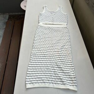 Knit Striped Top and Skirt Set